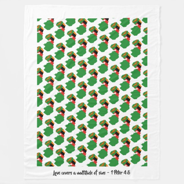 Anpassningsbar Christian Flagga Zambia Fleecefilt (Framsidan)