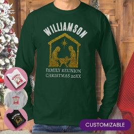 Anpassningsbar Christian Glitter Ntivity-jul T Shirt