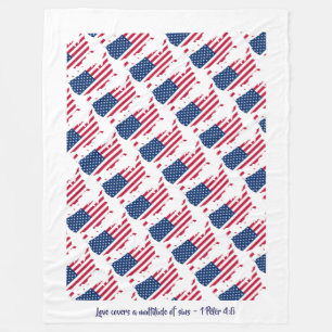Anpassningsbar Christian Quote American Flagga Fleecefilt