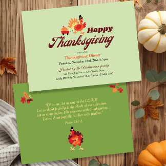 Anpassningsbar Christian Thanksgiving Bible Verse Inbjudningar