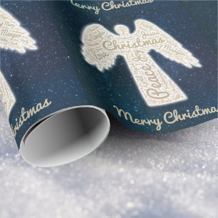 Anpassningsbar Christian Typography Angel God jul Presentpapper
