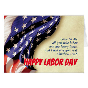 Anpassningsbar Christian USA LABOR DAY Card Hälsningskort