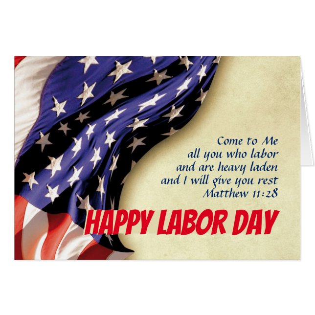 Anpassningsbar Christian USA LABOR DAY Card Hälsningskort (Framsidan Horizontal)