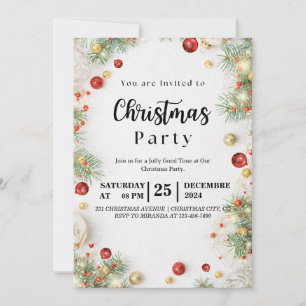 Anpassningsbar christmas-julfester - inbjudningar