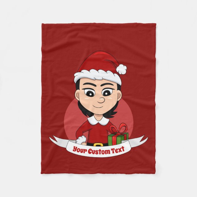 Anpassningsbar, christmas-tecknad-filt fleecefilt (Framsidan)