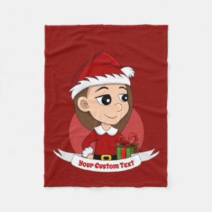 Anpassningsbar, christmas-tecknad-filt fleecefilt