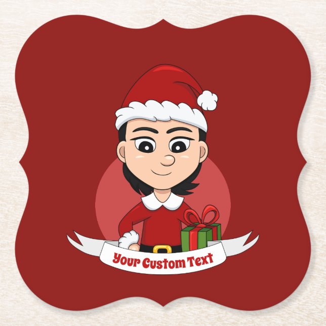 Anpassningsbar christmas-tecknad papper underlägg (Framsida)