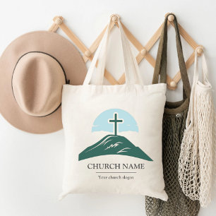 Anpassningsbar Church Logotyp Branded Tygkasse