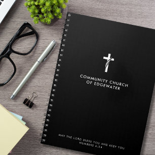 Anpassningsbar Church Sermon Modern Kor Black Fait Anteckningsbok