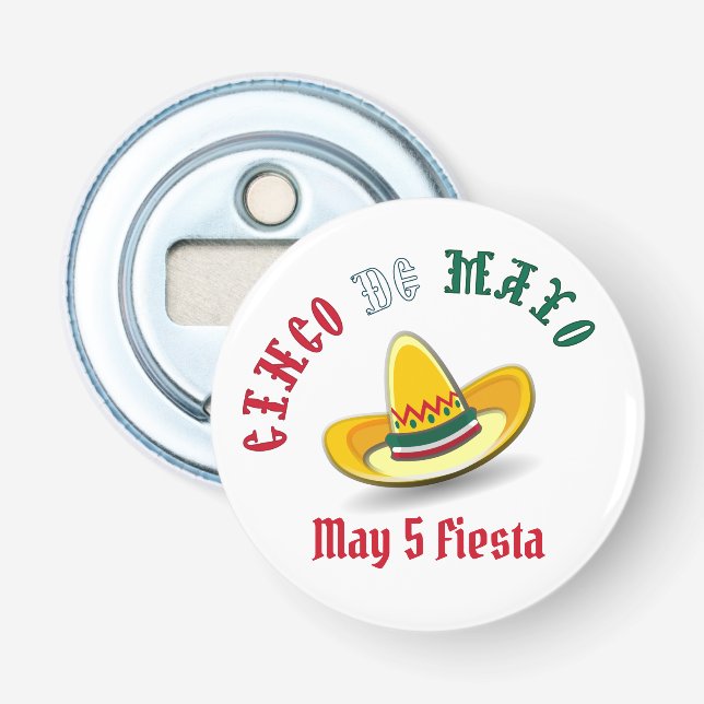 Anpassningsbar Cinco de Mayo 5 maj-firande Flasköppnare (Framsidan)