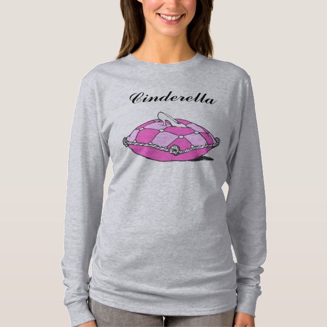 Anpassningsbar Cinderella Slipper on Rosa Vintage  T-shirt (Framsida)