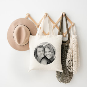 Anpassningsbar Circle Ram Photo Tote Bag Tygkasse