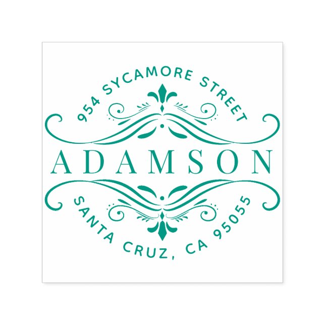 Anpassningsbar Circular Family Namn Modern Returad Självfärgande Stämpel (Design)