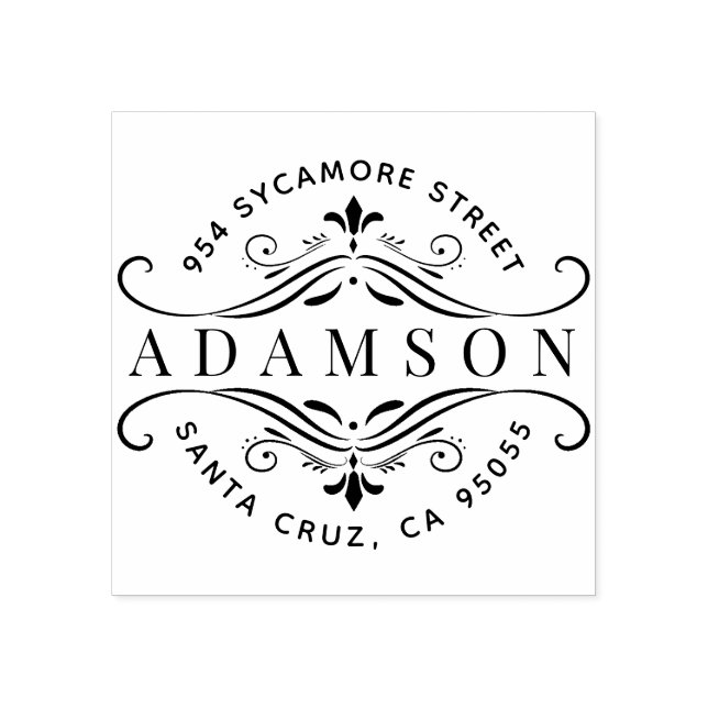 Anpassningsbar Circular Family Namn Modern Returad Stämpel (Tryck)