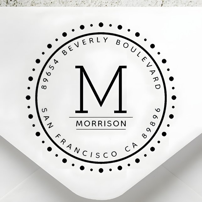 Anpassningsbar Circular Gräns | MonogramReturadres Stämpel (Skapare uppladdad)
