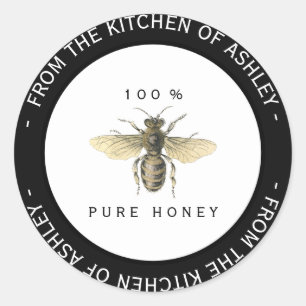 Anpassningsbar Circular Homemade honey Kitchen Bla Runt Klistermärke