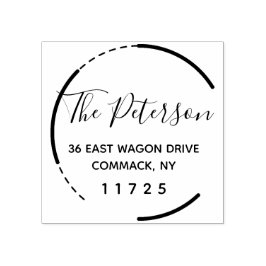 Anpassningsbar Circular Rustic Family Namn Stämpel