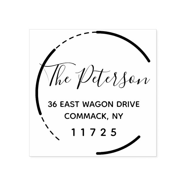 Anpassningsbar Circular Rustic Family Namn Stämpel (Tryck)