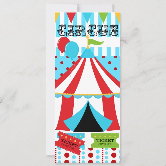 Anpassningsbar Circus födelsedagsinbjudan Inbjudningar (Framsida)