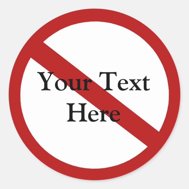 Anpassningsbar cirkel med snedstreck runt klistermärke (Framsida)