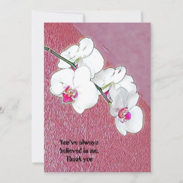 Anpassningsbar Citat Plum Watercolor White Orchids Tack Kort