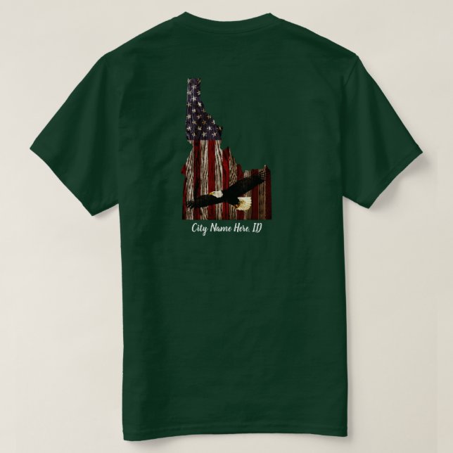 ANPASSNINGSBAR CITY NAMN EGLE BRNT WD - IDAHO PATR T SHIRT (Design baksida)