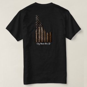ANPASSNINGSBAR - CITY NAMN - IDAHO PATRIOT BURNT W T SHIRT