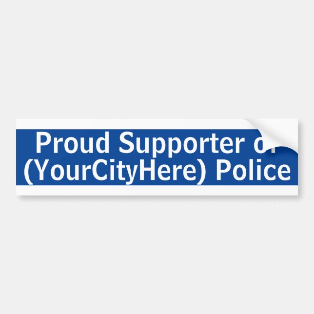 Anpassningsbar City Police Supporter Bumper Sticke Bildekal (Framsidan)