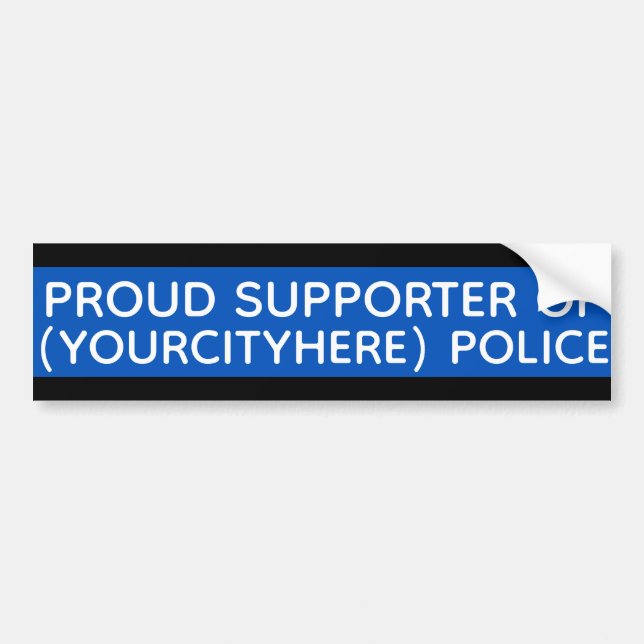 Anpassningsbar City Police Supporter Thin Blue Lin Bildekal (Framsidan)