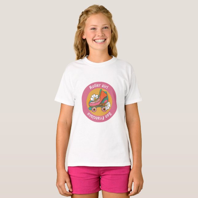 anpassningsbar City rosa  Girly Team klubb T Shirt (Hel framsida)