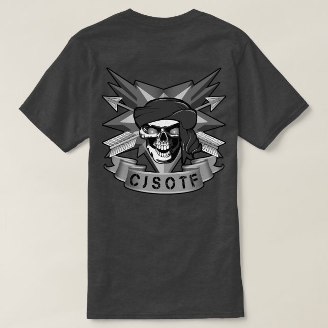 Anpassningsbar CJSTOF Monokrom T Shirt (Design baksida)