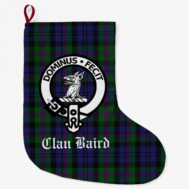 Anpassningsbar Clan Baird-vapen Tartan Stor Julstrumpa (Framsidan)