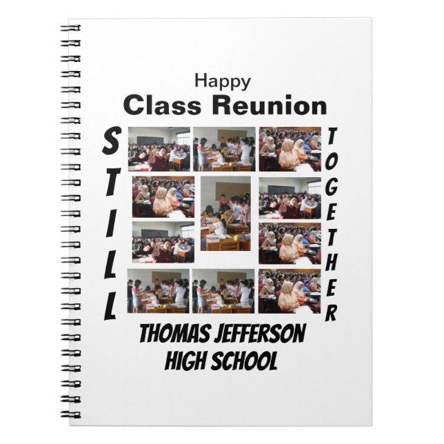 Anpassningsbar Class Reunion 11 Photo Collage Anteckningsbok (Framsidan)