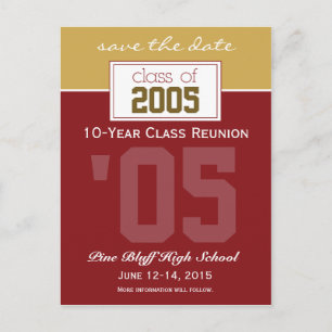 Anpassningsbar Class Reunion Spara-the-Date-meddel Vykort
