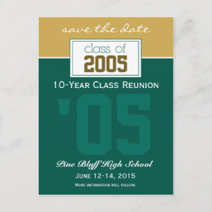 Anpassningsbar Class Reunion Spara-the-Date-meddel Vykort