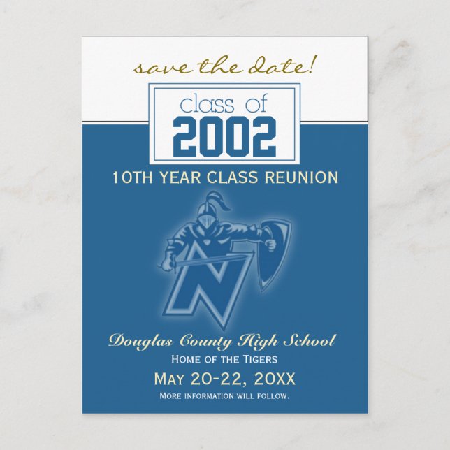 Anpassningsbar Class Reunion Spara-the-Date-meddel Vykort (Framsida)