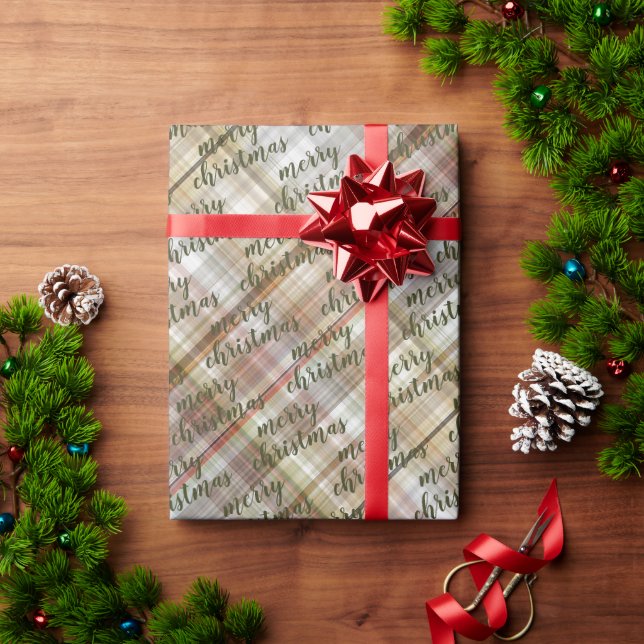 Anpassningsbar Classic Beige Brown Grått White Gin Presentpapper (Julgåva)