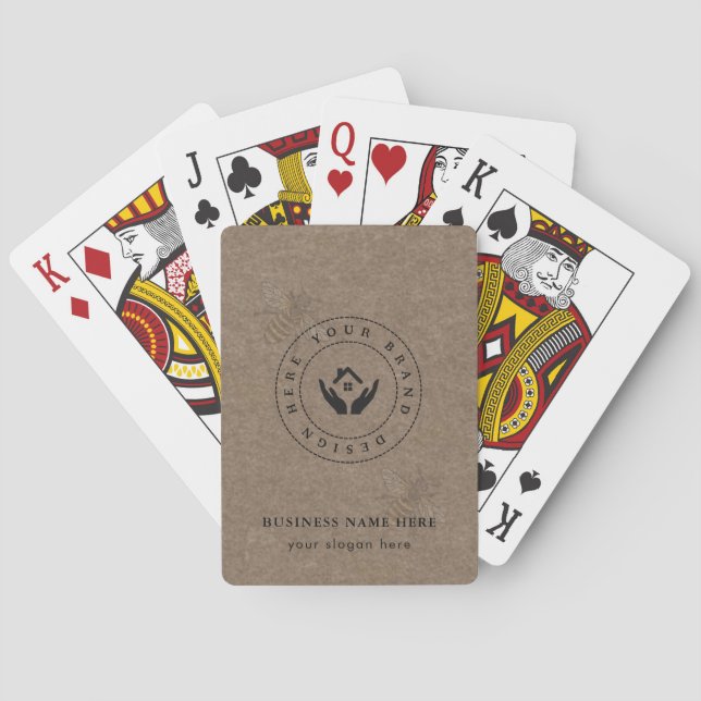 Anpassningsbar Classic Business Logotyp & QR-kod Casinokort (Baksidan)