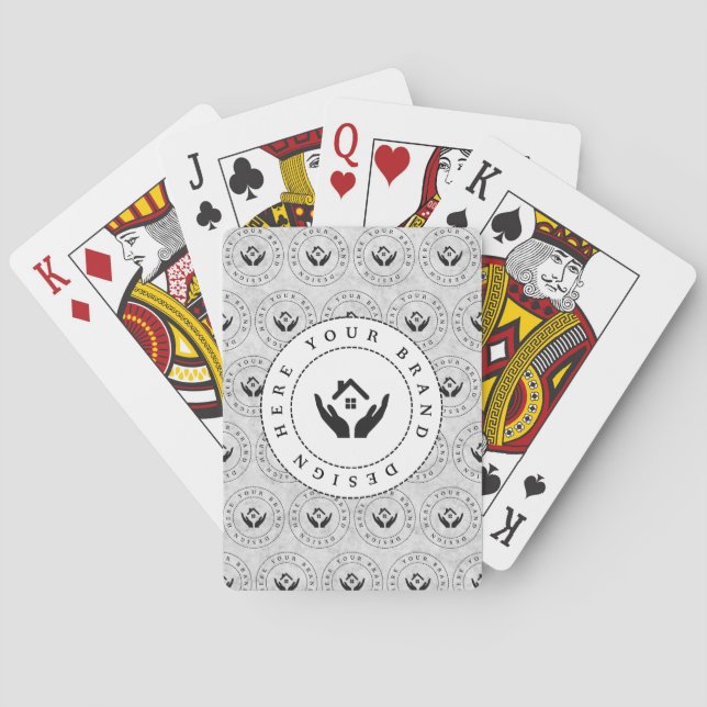 Anpassningsbar Classic Business Logotyp & QR-kod Casinokort (Baksidan)