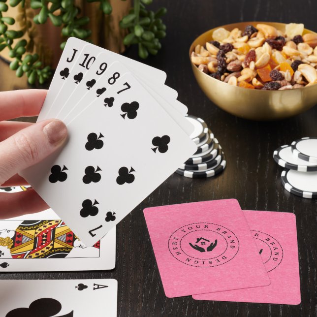 Anpassningsbar Classic Business Logotyp & QR-kod Casinokort (På plats)