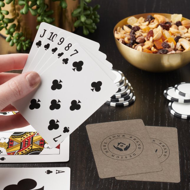 Anpassningsbar Classic Business Logotyp & QR-kod Casinokort (På plats)