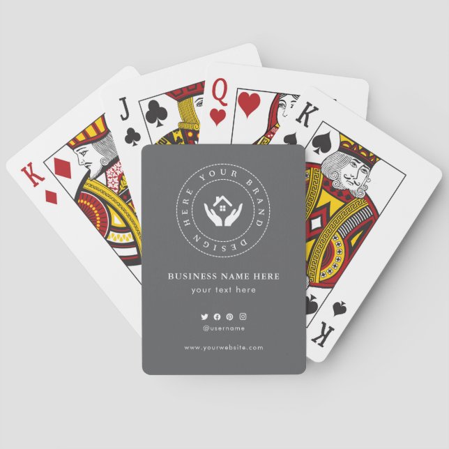 Anpassningsbar Classic Business Logotyp & QR-kod Casinokort (Baksidan)