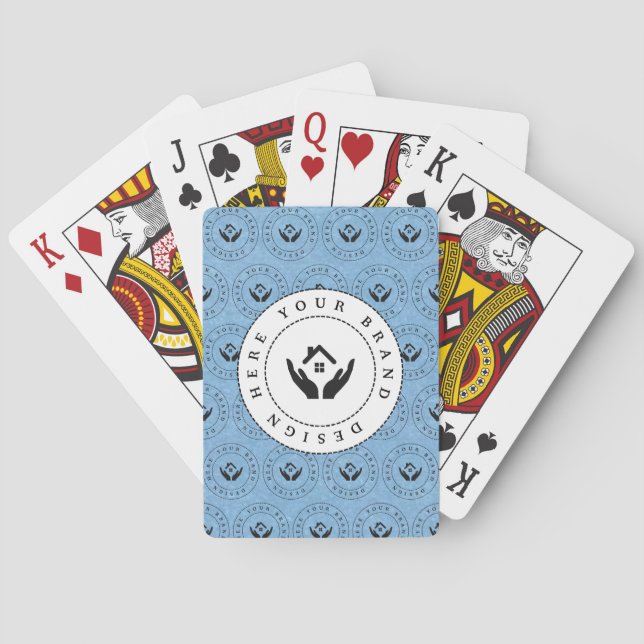 Anpassningsbar Classic Business Logotyp & QR-kod Casinokort (Baksidan)