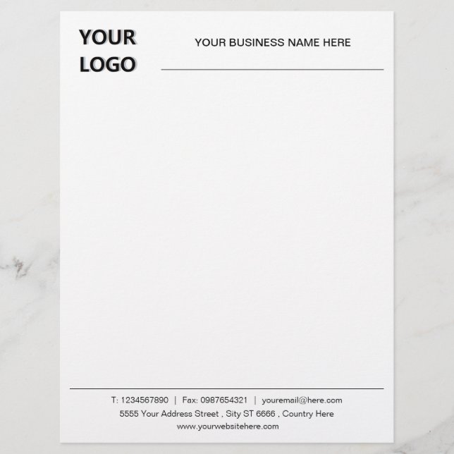 Anpassningsbar Classic Business Office Letterhead  Brevhuvud (Framsida)