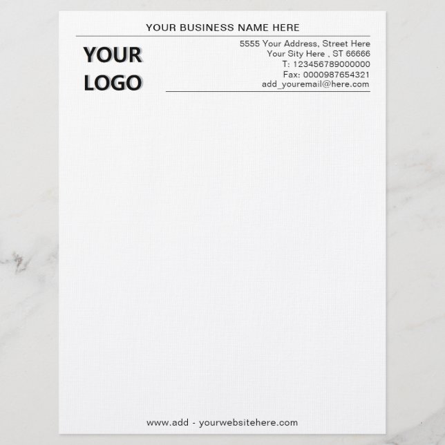 Anpassningsbar Classic Business Office Letterhead  Brevhuvud (Framsida)