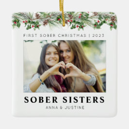 Anpassningsbar Classic Sober Sisters Besties jul Julgransprydnad Keramik