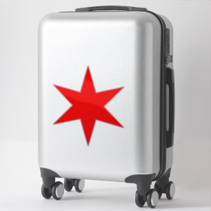 Anpassningsbar Clic Chicago Flagga Red 6-PoWN Star Klistermärken