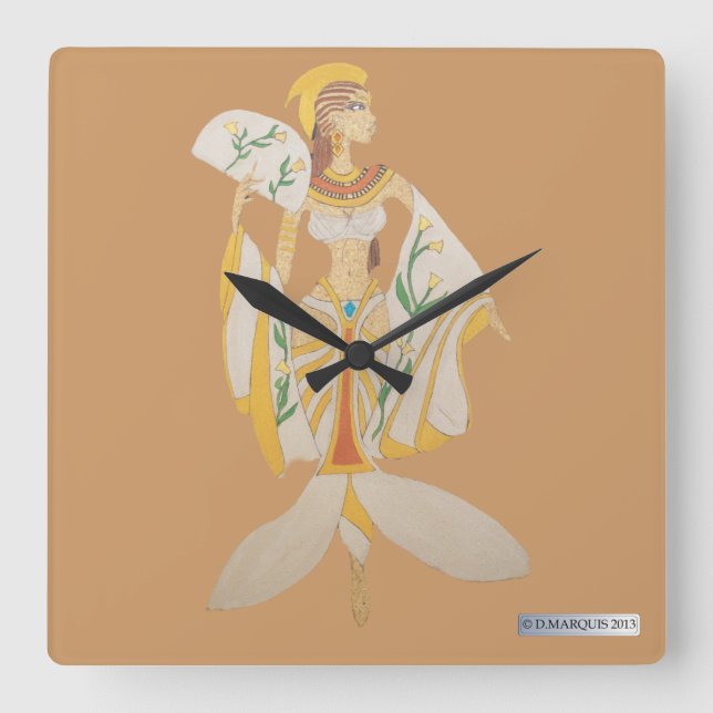 ANPASSNINGSBAR CLOCK-GODDESS#2 FYRKANTIG KLOCKA (Framsida)