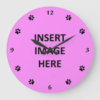 Anpassningsbar Clock Template Black Numres and Tas Stor Klocka