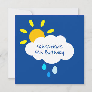 Anpassningsbar Cloud, Sol och regndroppar Birthday